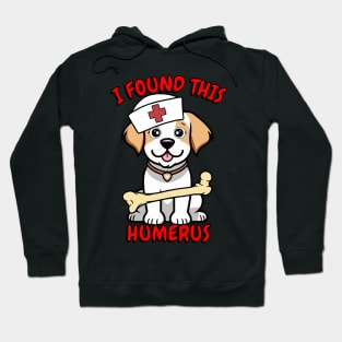 Funny happy dog is a nurse with a joke Hoodie